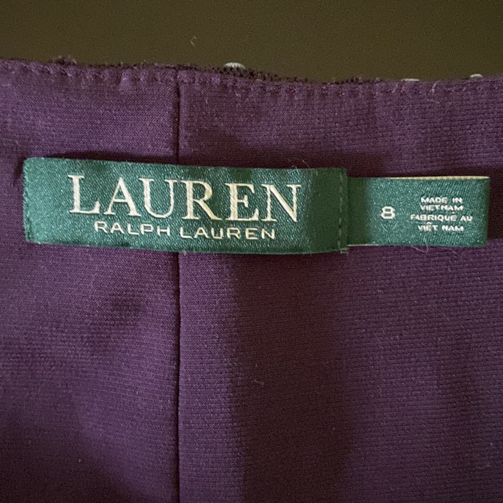 Ralph Lauren Purple Lace Dress sz 8 - Picture 6 of 7